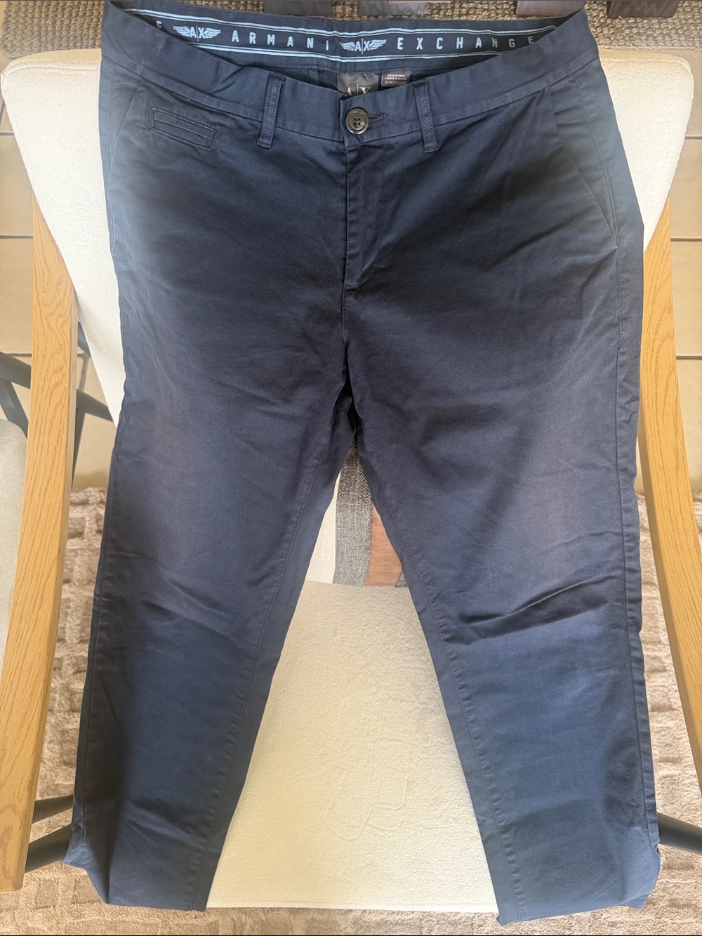 Armani Exchange Men's Dark Navy Chino Pants